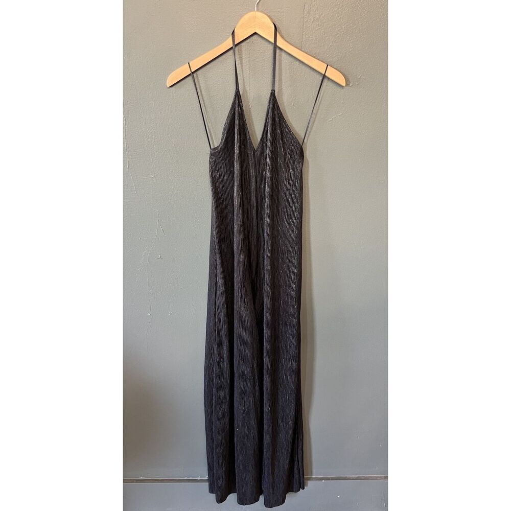Zara Womens Sleeveless Black Long Flowy Slip Dress Size Large NWT - Picture 1 of 3